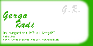 gergo radi business card